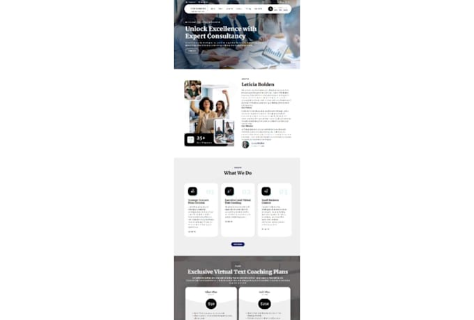 create and design single page wordpress website, landing page, elementor clone